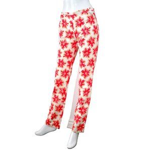 Gianfranco Ferre FLORAL Straight PANTS Beaded RED Italy ( 28/42 )